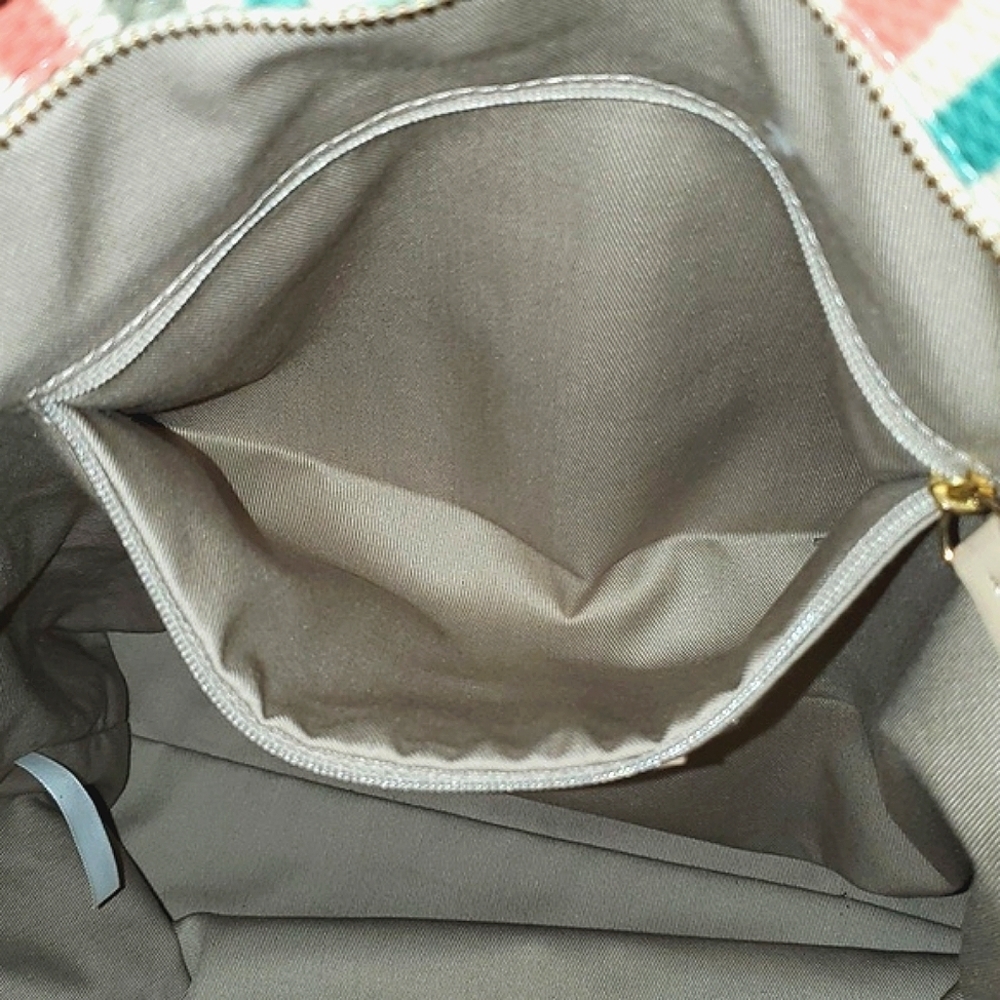Talbots Rainbow Striped Zipper Top Tote - Picture 9 of 14